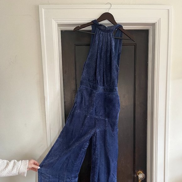 Blue Velvet Jumpsuit- Anthropologie - Picture 5 of 7